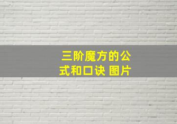 三阶魔方的公式和口诀 图片